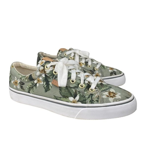 Keds Shoes Keds Womens Softerra Organic Cotton Green Tropical